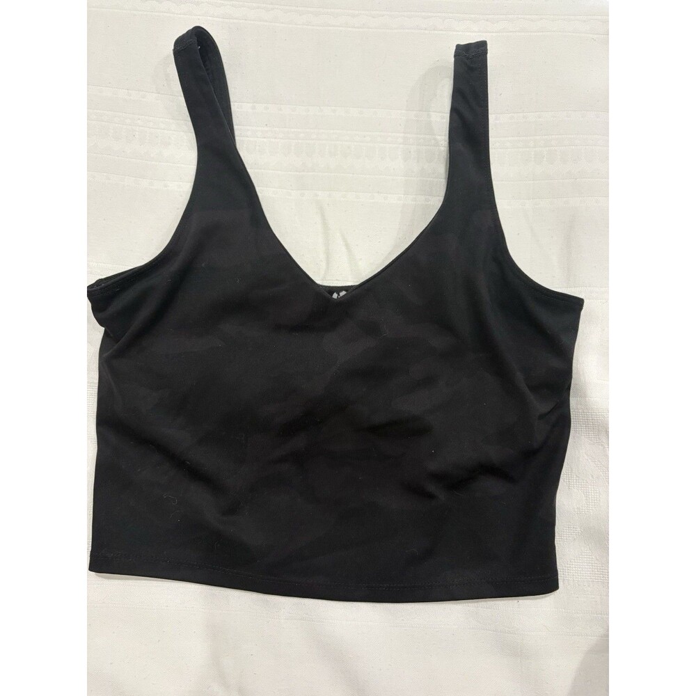 90 Degree by Reflex Womens S Black Camo Crop Tank Sports Bra